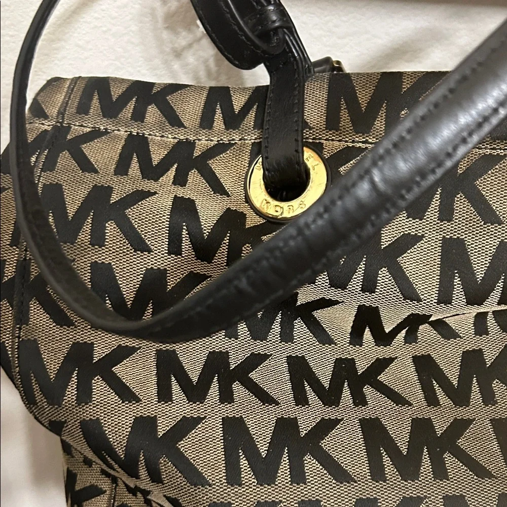 Michael Kors Black and Brown Logo Tote